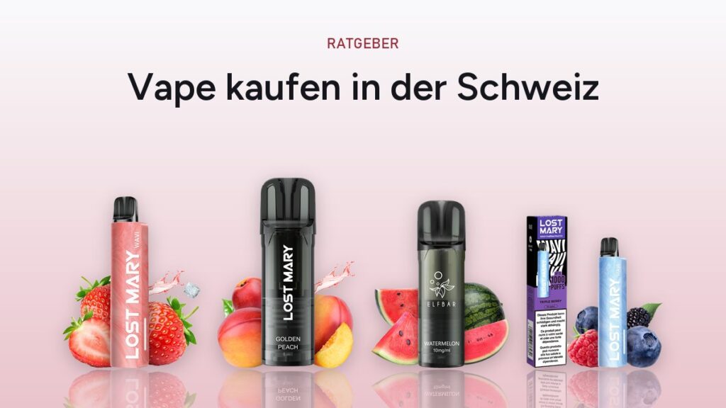 LOST MARY WAVI und Kartuschen von ELFBAR und LOST MARY in einer Reihe